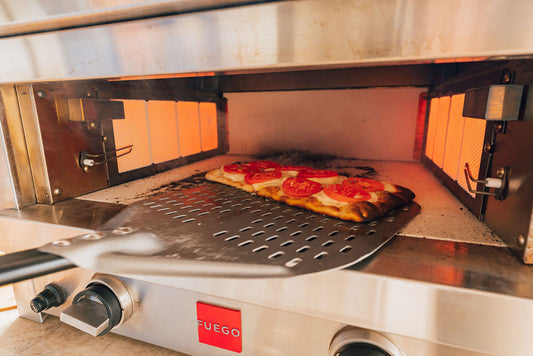 Margherita Flatbread in Pizza Oven