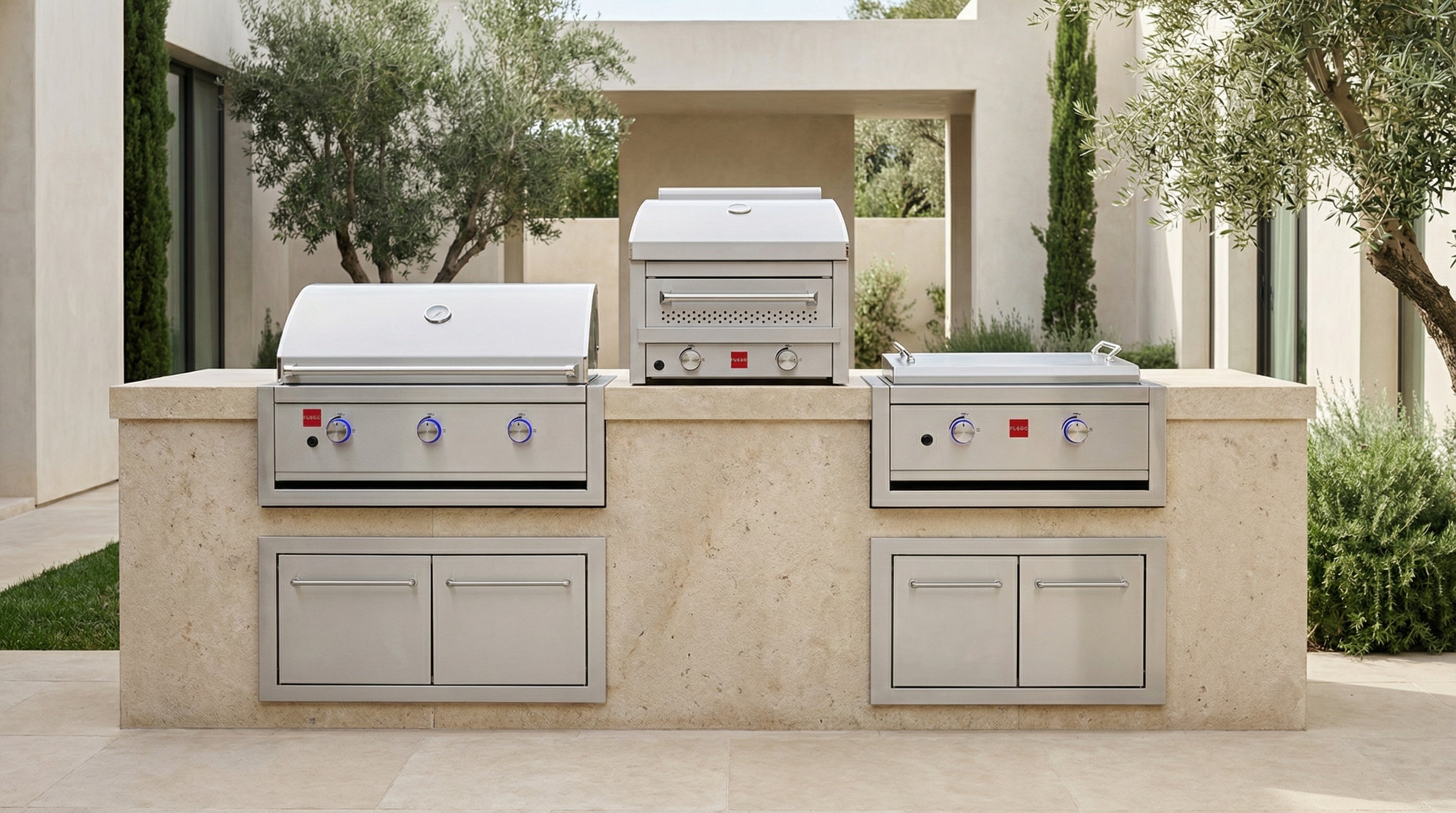 Fuego Gas Grill Outdoor Built-In 304SS Grill | Griddle | Pizza