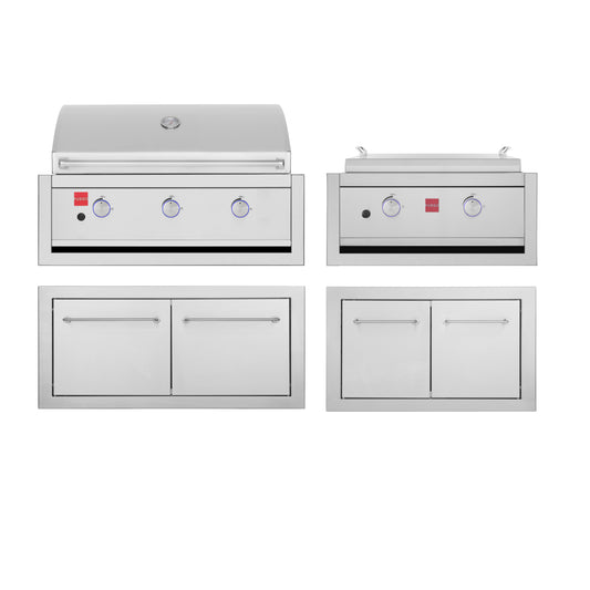Fuego 304SS Built-In F36S-B & F27S-Griddle-B  w/ Jackets & Doors