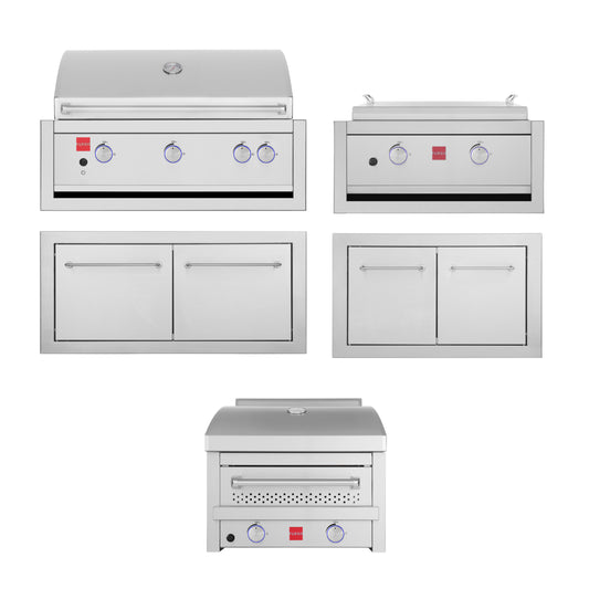 Fuego 304SS Built-In F36S-Pro-B | F27S-Griddle-B | F27S-Pizza w/ Jackets & Doors