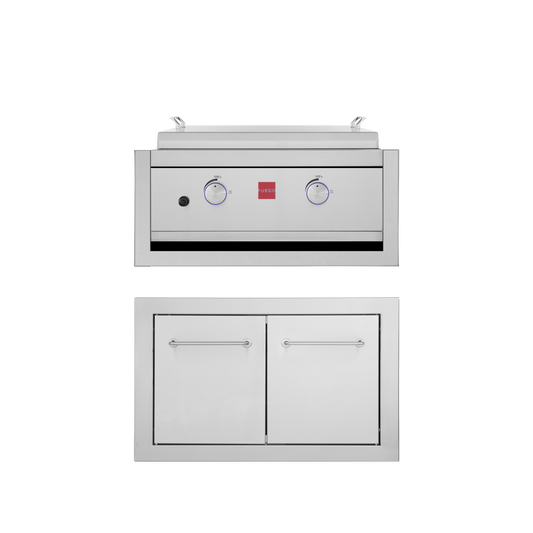 Fuego F27S-Griddle 304SS Built-In w/ Jacket & Door Cabinet