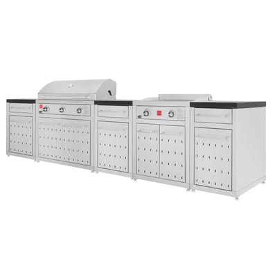Fuego F36S + F27S-Griddle Modular Deep Linear (Non-Combustible Wall)